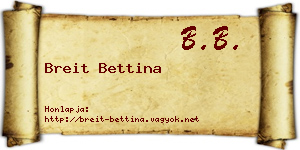 Breit Bettina névjegykártya